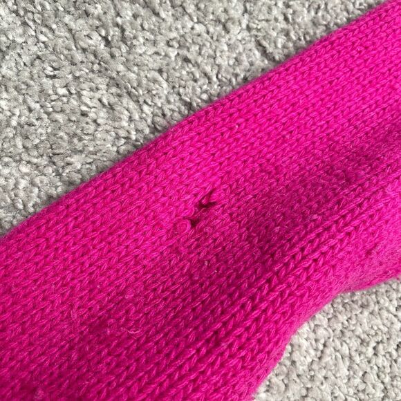 J. Crew Wool Cashmere Cable Knit Sweater Womens Small Hot Pink V-Neck Pullover - Picture 12 of 14